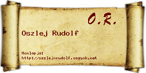 Oszlej Rudolf névjegykártya